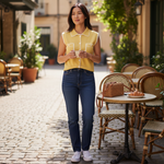 Alice Collins - Amelia Waistcoat - Butter/White - Wildvine Clothing, Spalding, Lincolnshire