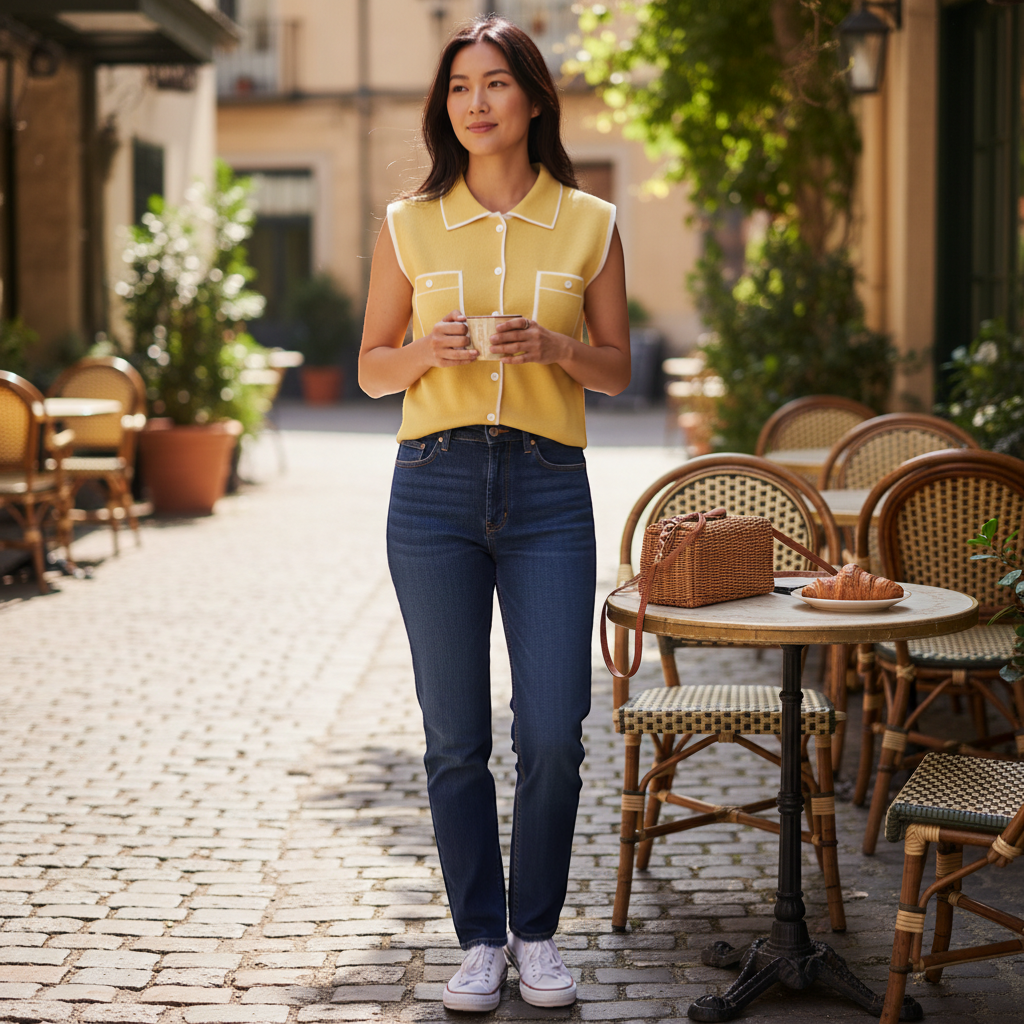 Alice Collins - Amelia Waistcoat - Butter/White - Wildvine Clothing, Spalding, Lincolnshire