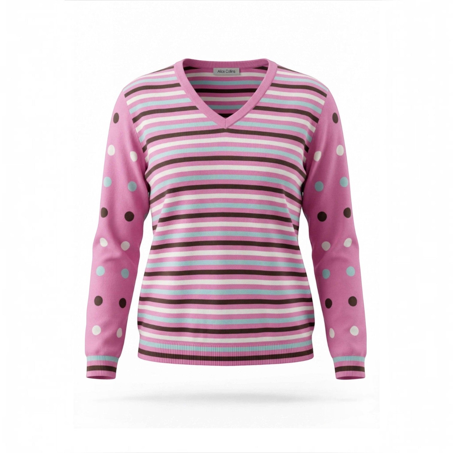 Alice Collins - Anna Pullover - Raspberry Sorbet/Chocolate Chip - 037A087 - Wildvine Clothing, Spalding, Lincolnshire