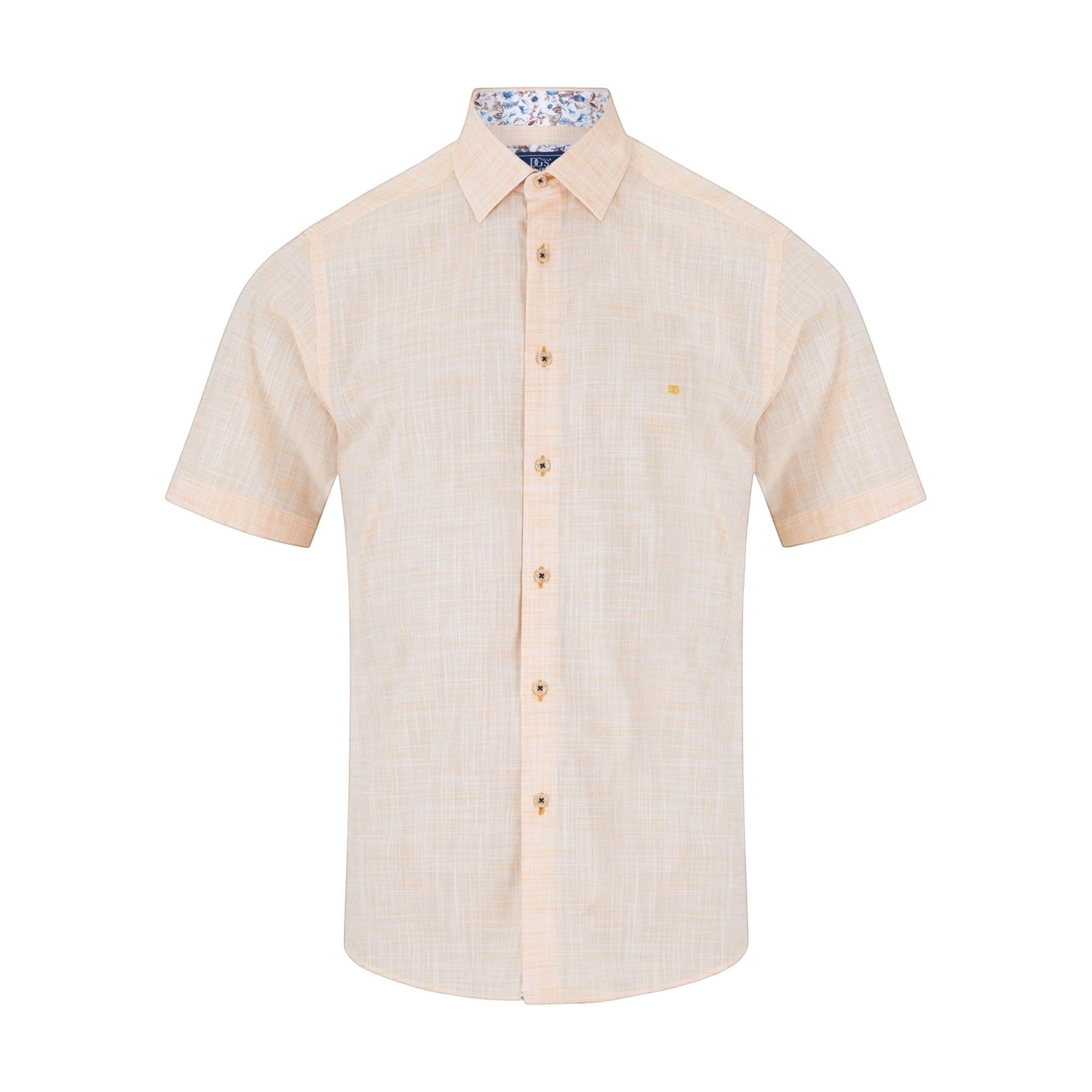 DG's Drifter Mens - Regular Short Sleeve Casual Shirt - Apricot / Yellow - 14501SS - 52 - Wildvine Clothing, Spalding, Lincolnshire