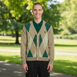 Lyle & Scott - Mens Argyle Knitted Classic Cardigan - Camel Taupe - KN2633V Y613 - Wildvine Clothing, Spalding, Lincolnshire