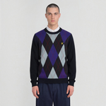 Lyle & Scott - Mens Argyle Knitted Crew Neck Jumper - Dark Navy - Z271 - Wildvine Clothing, Spalding, Lincolnshire