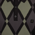 Gabicci Vintage - Mens Bond Argyle Knit Polo - Black - V57GM02 - Wildvine Clothing, Spalding, Lincolnshire