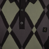 Gabicci Vintage - Mens Bond Argyle Knit Polo - Black - V57GM02 - Wildvine Clothing, Spalding, Lincolnshire