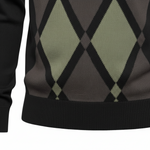 Gabicci Vintage - Mens Bond Argyle Knit Polo - Black - V57GM02 - Wildvine Clothing, Spalding, Lincolnshire