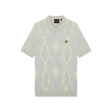 Lyle & Scott - Mens Cotton Argyle Short Sleeve Knitted Polo - Light Grey Marl/ Opal Blue - Wildvine Clothing, Spalding, Lincolnshire
