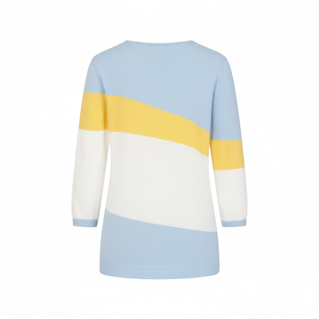 Alice Collins - Astrid Pullover - Sky/White/Butter - Wildvine Clothing, Spalding, Lincolnshire
