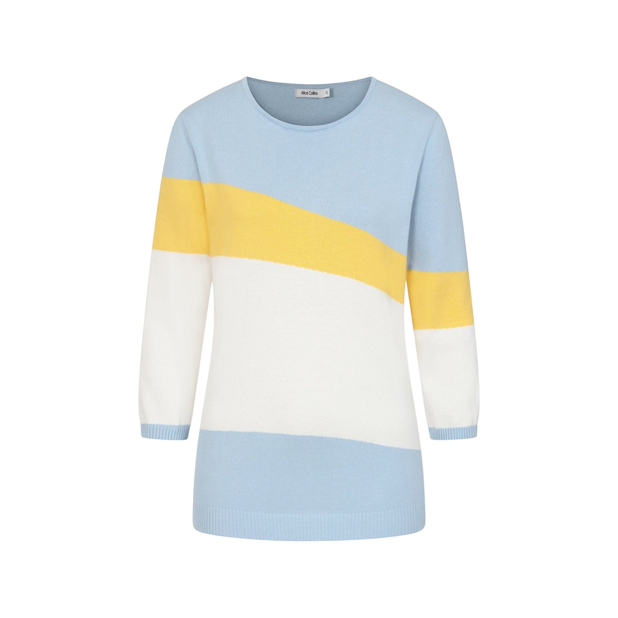 Alice Collins - Astrid Pullover - Sky/White/Butter - Wildvine Clothing, Spalding, Lincolnshire