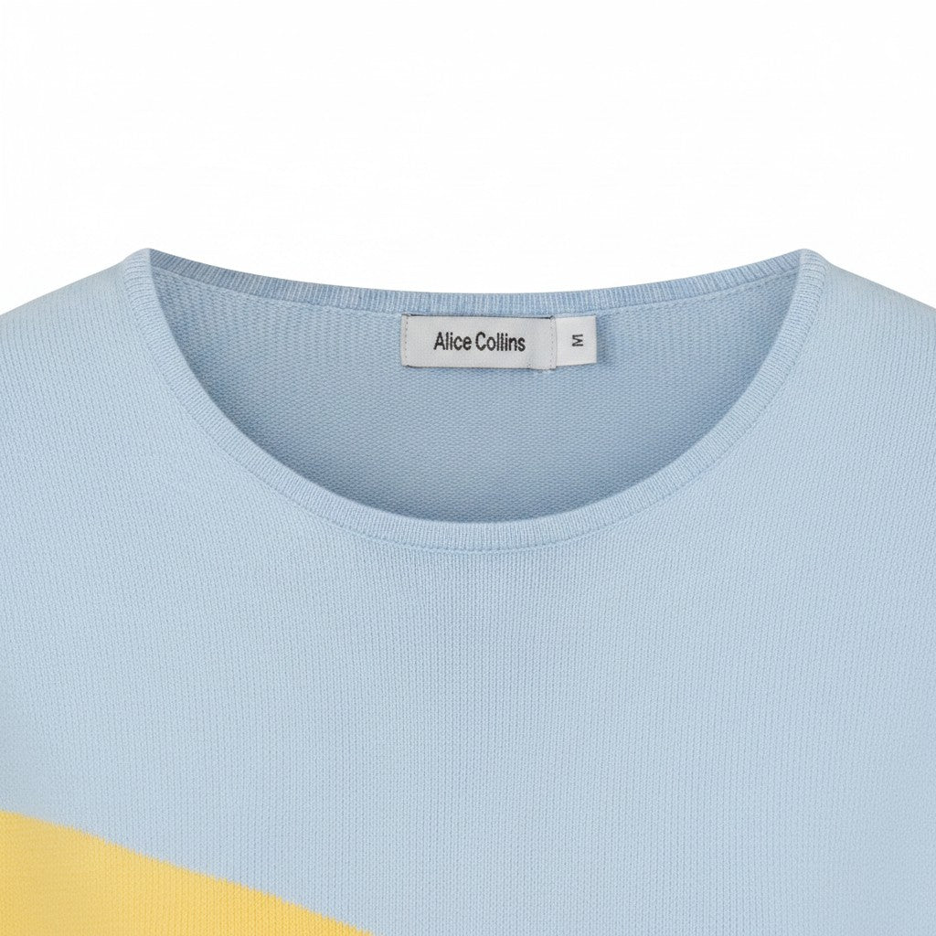 Alice Collins - Astrid Pullover - Sky/White/Butter - Wildvine Clothing, Spalding, Lincolnshire