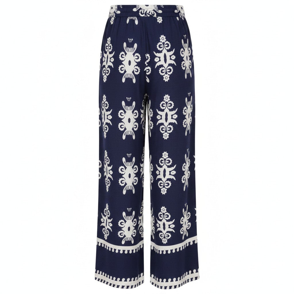 Alice Collins - Athena Trousers - Rich Navy/White - Wildvine Clothing, Spalding, Lincolnshire