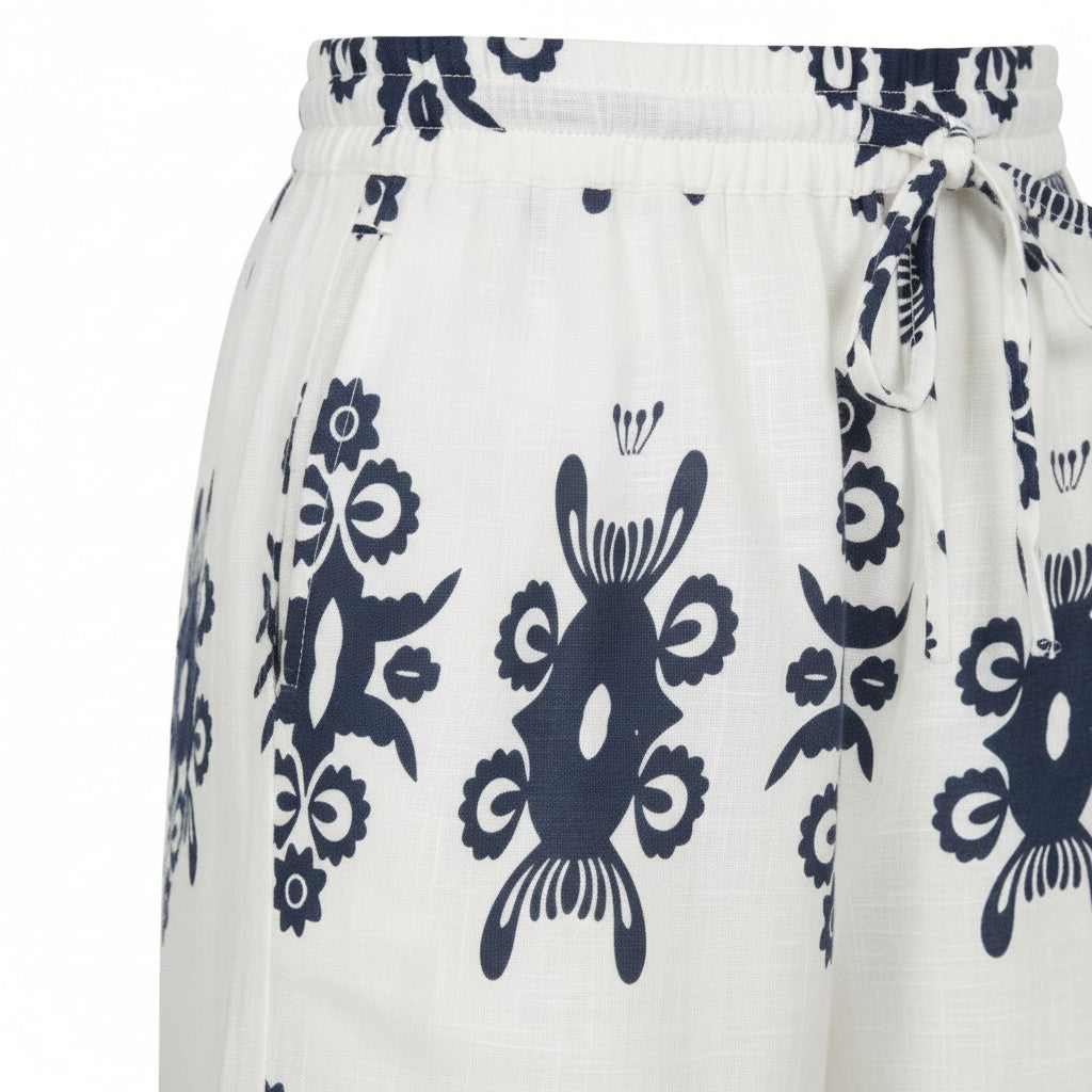 Alice Collins - Athena Trousers - White/Rich Navy - Wildvine Clothing, Spalding, Lincolnshire