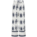 Alice Collins - Athena Trousers - White/Rich Navy - Wildvine Clothing, Spalding, Lincolnshire