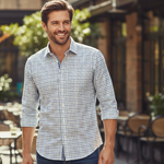 Gurteen - Mens - Shirt - Cumbria - Modern Fit / LS - Azure Check 56002 633 - Wildvine Clothing, Spalding, Lincolnshire