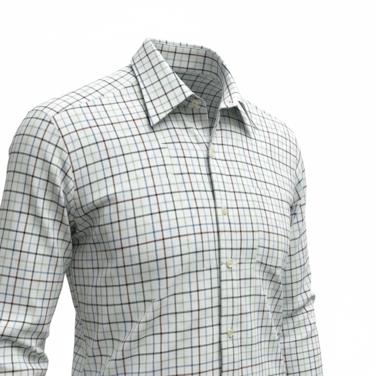 Gurteen - Mens - Shirt - Cumbria - Modern Fit / LS - Azure Check 56002 633 - Wildvine Clothing, Spalding, Lincolnshire