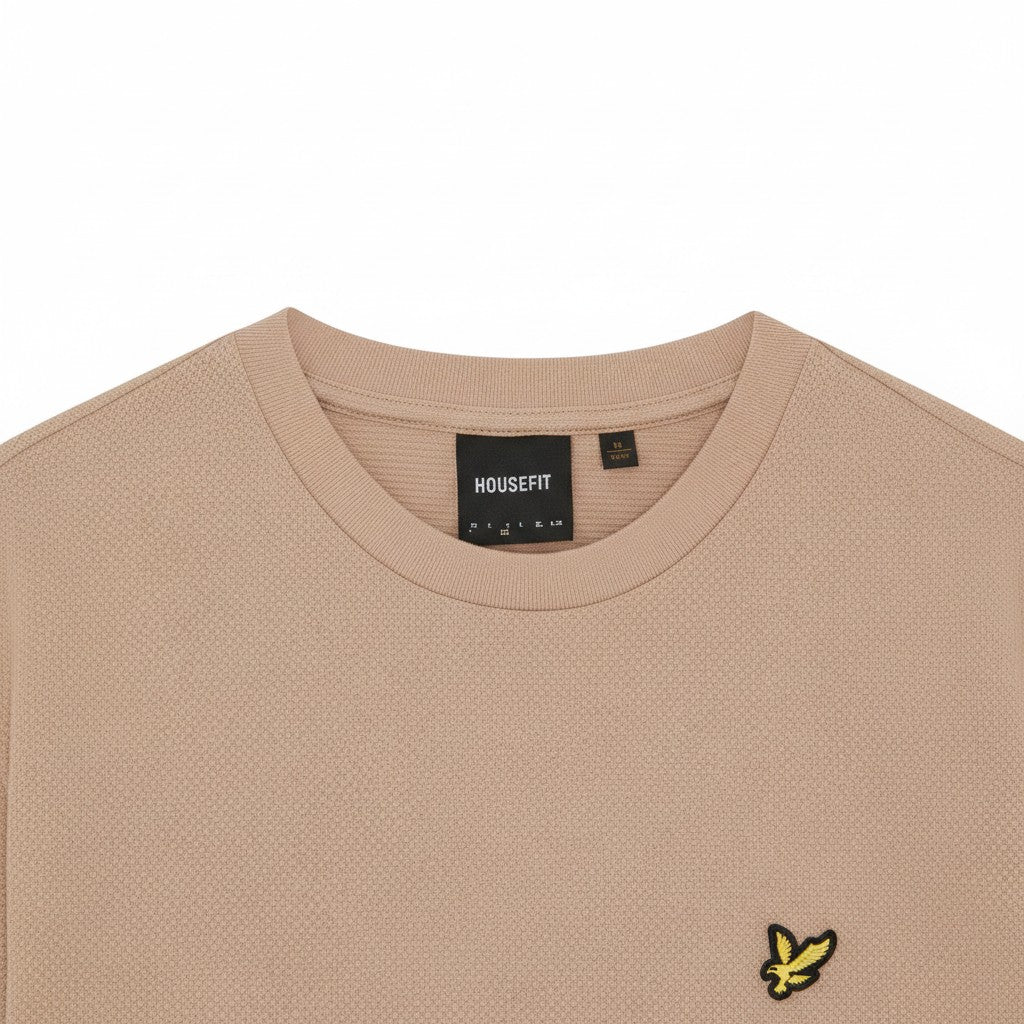 Lyle & Scott - Mens Popcorn Jacquard T-Shirt - Barley - TS2406V Y121 - Wildvine Clothing, Spalding, Lincolnshire