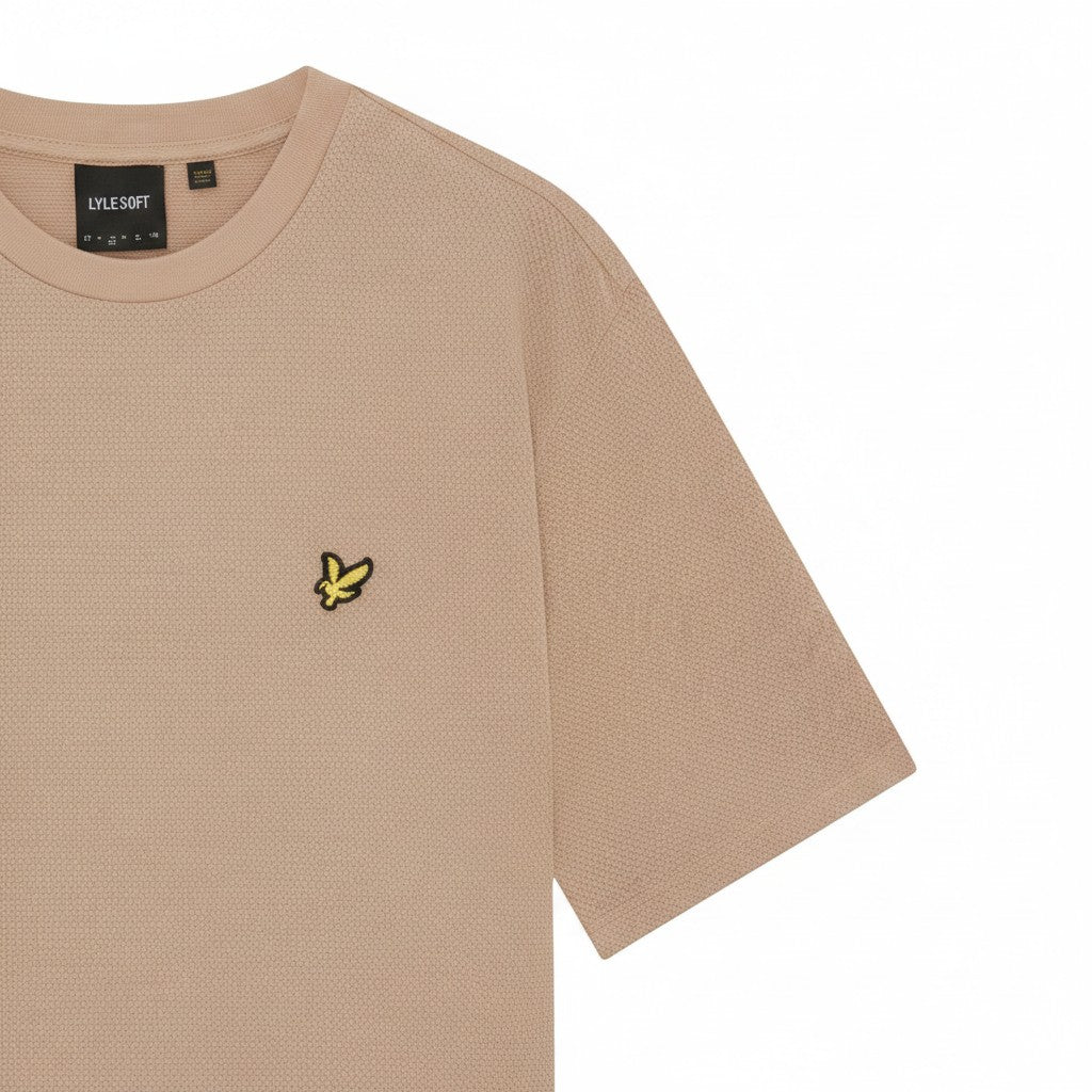 Lyle & Scott - Mens Popcorn Jacquard T-Shirt - Barley - TS2406V Y121 - Wildvine Clothing, Spalding, Lincolnshire