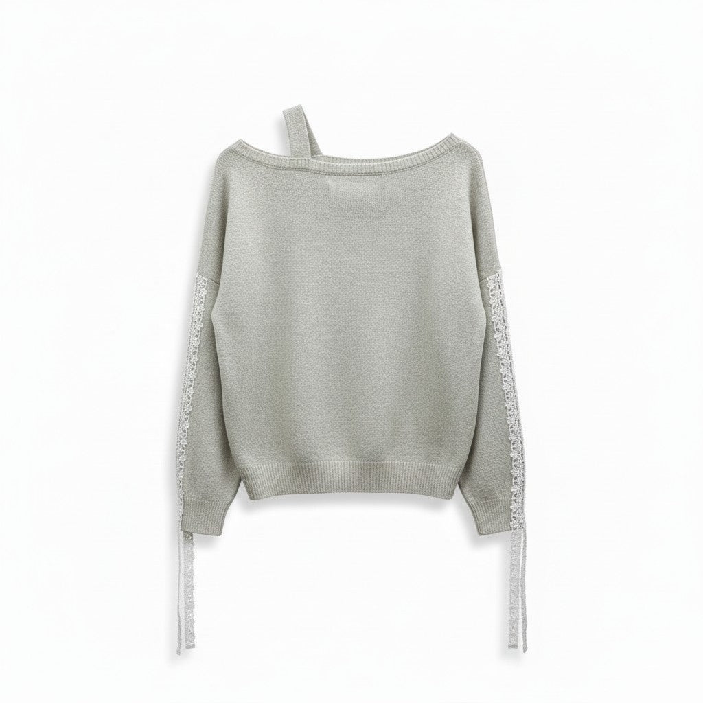 Wild Flower - Ladies - Bow Embroidered Jumper - Beige - Wildvine Clothing, Spalding, Lincolnshire