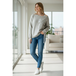 Wild Flower - Ladies - Bow Embroidered Jumper - Beige - Wildvine Clothing, Spalding, Lincolnshire