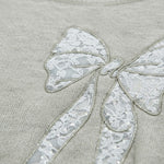 Wild Flower - Ladies - Bow Embroidered Jumper - Beige - Wildvine Clothing, Spalding, Lincolnshire