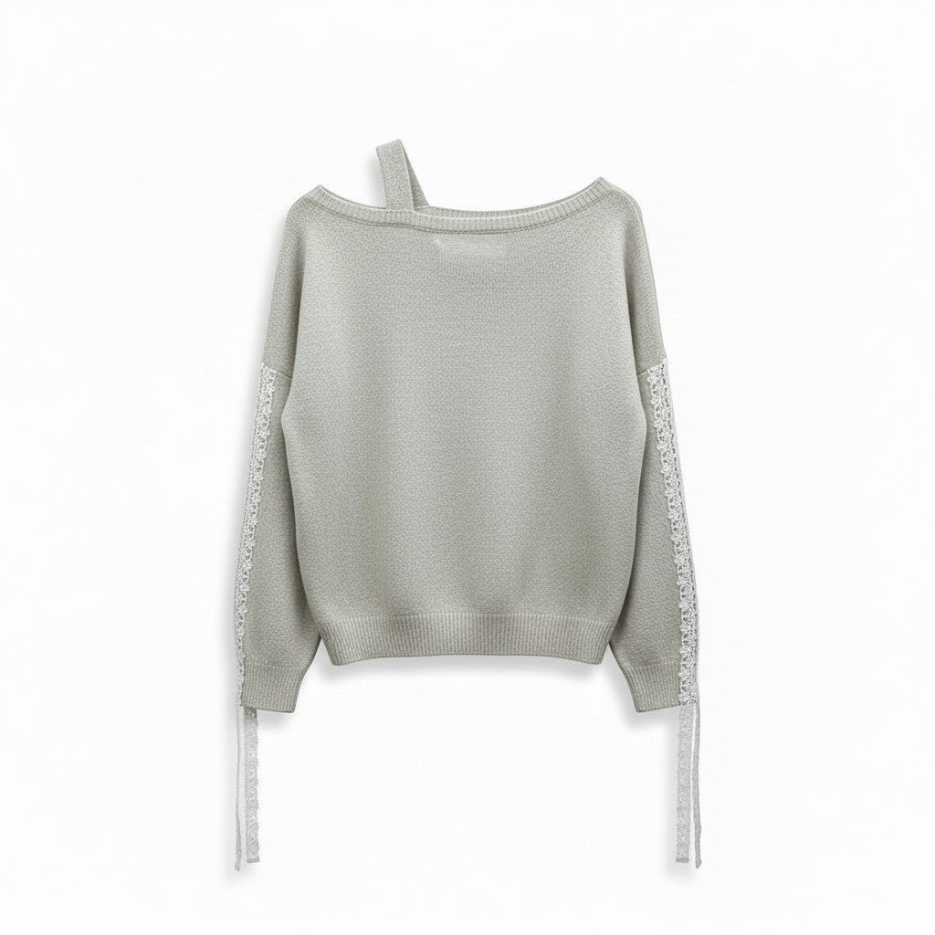 Wild Flower - Ladies - Bow Embroidered Jumper - Beige - Wildvine Clothing, Spalding, Lincolnshire