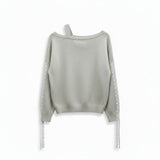 Wild Flower - Ladies - Bow Embroidered Jumper - Beige - Wildvine Clothing, Spalding, Lincolnshire