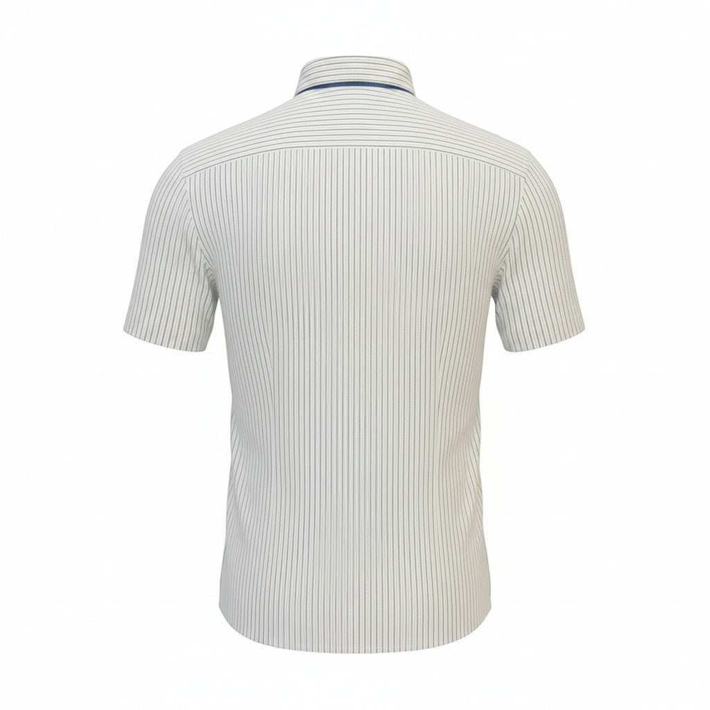Gurteen - Mens - Seville - Modern Fit / Short Sleeved - Beige Stripe 504 - Wildvine Clothing, Spalding, Lincolnshire