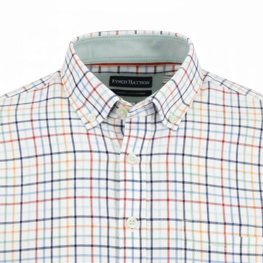 Fynch-Hatton - Mens Shirt - Colorful Combi Check - Berry 415 - Wildvine Clothing, Spalding, Lincolnshire