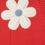 Wild Flower - Ladies - Flocking Daisy Open Knit Cardigan - Berry - Wildvine Clothing, Spalding, Lincolnshire