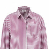 Fynch-Hatton - Ladies Blouse - Asym Stripe - Berry Rose 492 - Wildvine Clothing, Spalding, Lincolnshire
