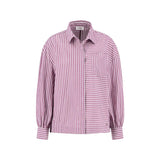 Fynch-Hatton - Ladies Blouse - Asym Stripe - Berry Rose 492 - Wildvine Clothing, Spalding, Lincolnshire