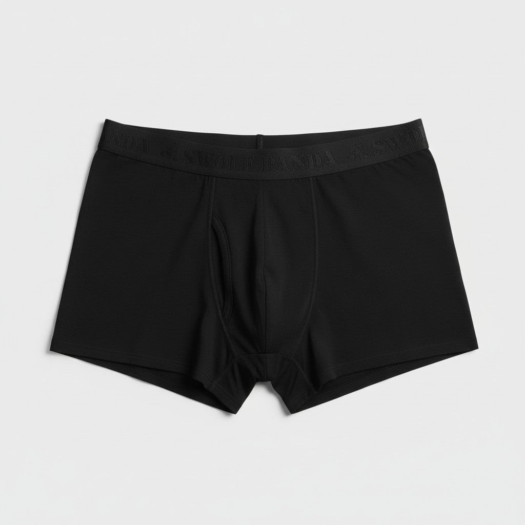 Swole Panda - Mens Bamboo Boxers - Black / Black Band - Wildvine Clothing, Spalding, Lincolnshire