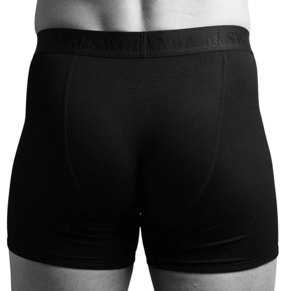 Swole Panda - Mens Bamboo Boxers - Black / Black Band - Wildvine Clothing, Spalding, Lincolnshire