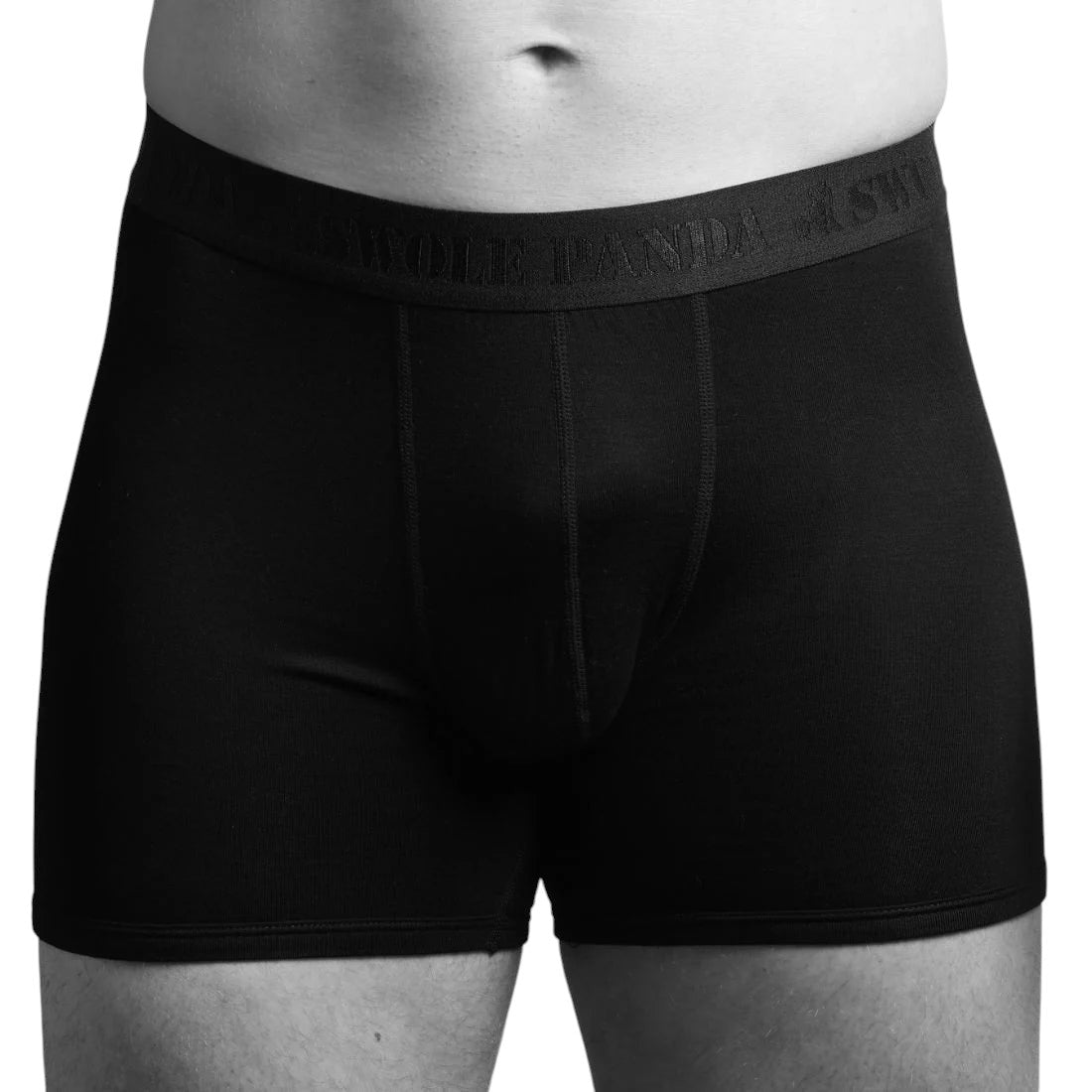 Swole Panda - Mens Bamboo Boxers - Black / Black Band - Wildvine Clothing, Spalding, Lincolnshire