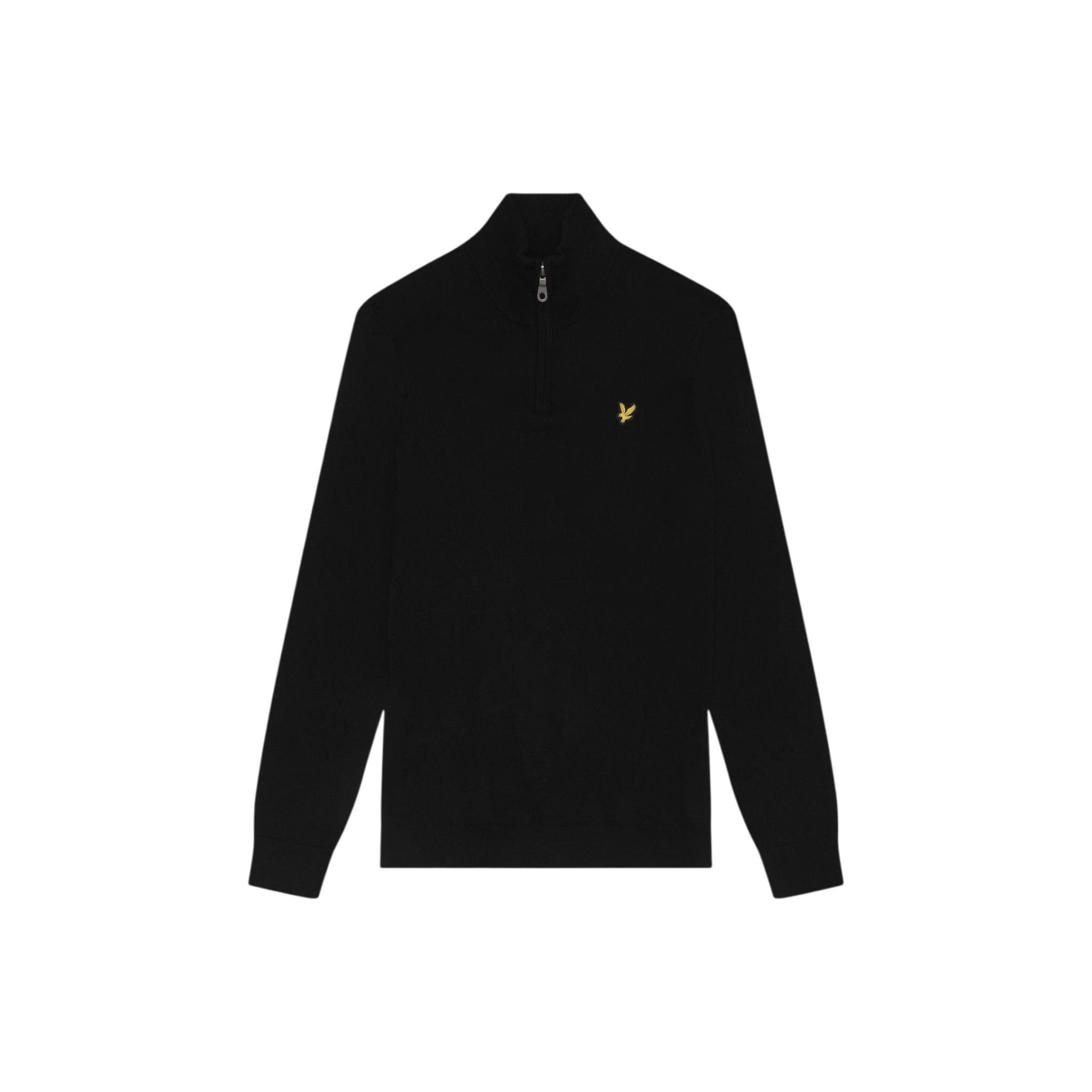 Lyle & Scott - Mens Cotton Merino Quarter Zip Jumper - Jet Black Z865 - Wildvine Clothing, Spalding, Lincolnshire