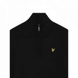 Lyle & Scott - Mens Cotton Merino Quarter Zip Jumper - Jet Black Z865 - Wildvine Clothing, Spalding, Lincolnshire