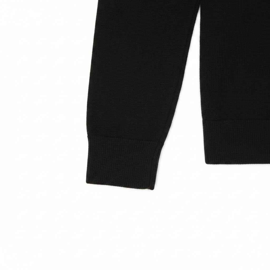 Lyle & Scott - Mens Cotton Merino Quarter Zip Jumper - Jet Black Z865 - Wildvine Clothing, Spalding, Lincolnshire