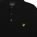 Lyle & Scott - Mens Cotton Merino Long Sleeve Knitted Polo - Jet Black Z865 - Wildvine Clothing, Spalding, Lincolnshire