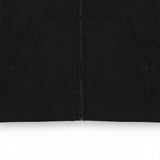 WILDVINE Clothing Co. black superfine knitted zip-through hoodie with front pockets and ribbed hem detail.