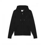WILDVINE Clothing Co. Lyle & Scott black superfine knitted zip-through hoodie with drawstring hood and ribbed hem.