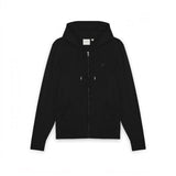 WILDVINE Clothing Co. Lyle & Scott black superfine knitted zip-through hoodie with drawstring hood and ribbed hem.