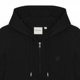 WILDVINE Clothing Co. black superfine knitted zip-through hoodie with drawstring hood and embroidered logo detail