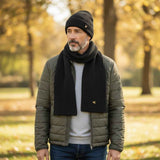 Lyle & Scott - Mens - Lambswool Blend Scarf & Beanie Set - Jet Black Z865 - Wildvine Clothing, Spalding, Lincolnshire