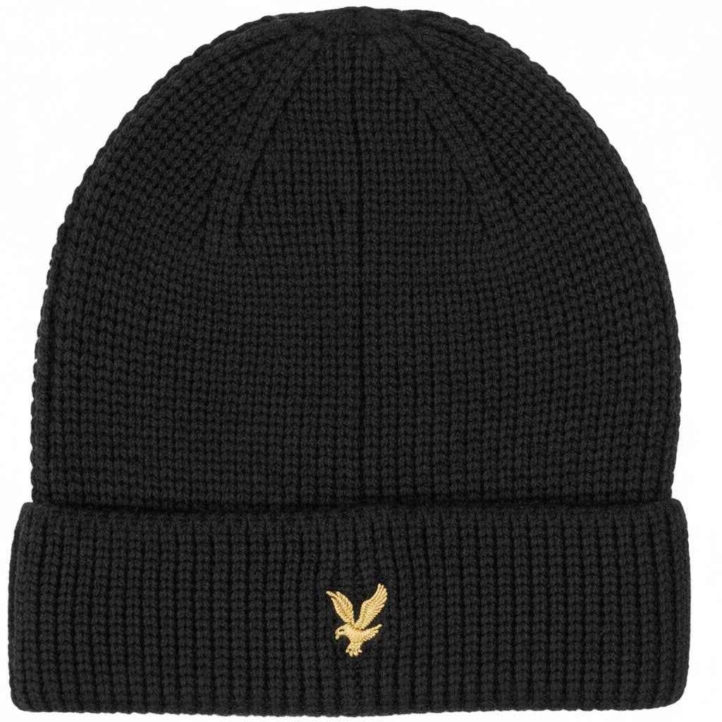 Lyle & Scott - Mens - Lambswool Blend Scarf & Beanie Set - Jet Black Z865 - Wildvine Clothing, Spalding, Lincolnshire
