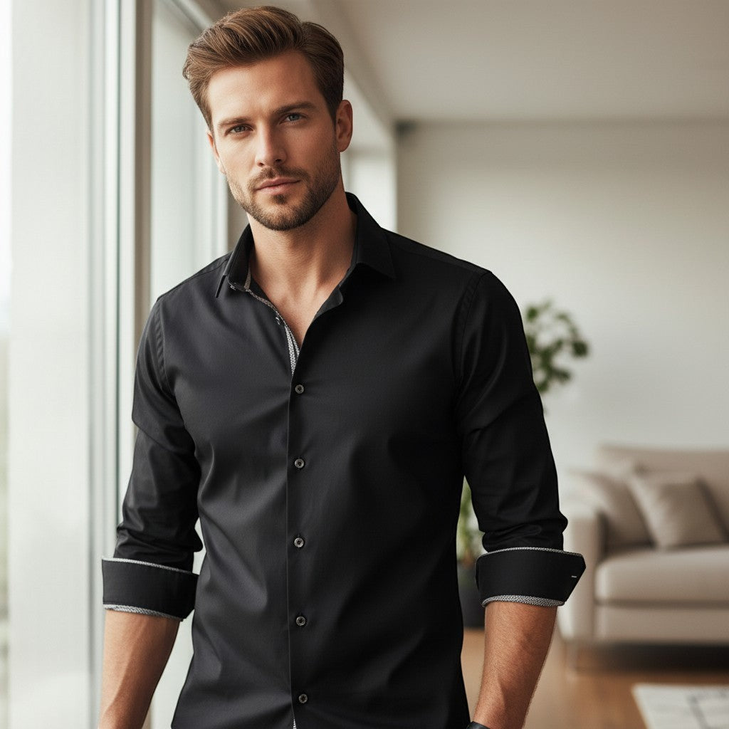 OLYMP - Mens Shirt - Level Five Body Fit -Black - Wildvine Clothing, Spalding, Lincolnshire