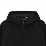WILDVINE Clothing Co. black nylon zip-through hooded jacket with a minimalist design and tonal logo detail.