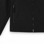 WILDVINE Clothing Co. black nylon zip-through hooded jacket featuring a secure zippered side pocket.