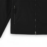 WILDVINE Clothing Co. black nylon zip-through hooded jacket featuring a secure zippered side pocket.