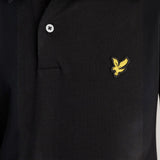 WILDVINE Clothing Co. Lyle & Scott jet black polo shirt featuring a yellow eagle logo embroidery and button placket.