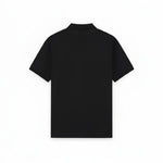 Back view of a jet black Lyle & Scott quarter zip polo shirt from WILDVINE Clothing Co. featuring short sleeves.