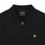 WILDVINE Clothing Co. Lyle & Scott jet black quarter zip polo shirt with gold eagle logo embroidery